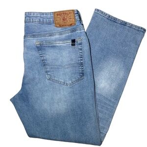 Buffalo David Bitton 34x30 Medium Blue Relaxed Straight Driven Men's Jeans